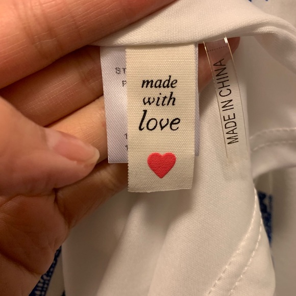 Tea & Cup Blue White Elastic Waist Dress - Picture 6 of 7